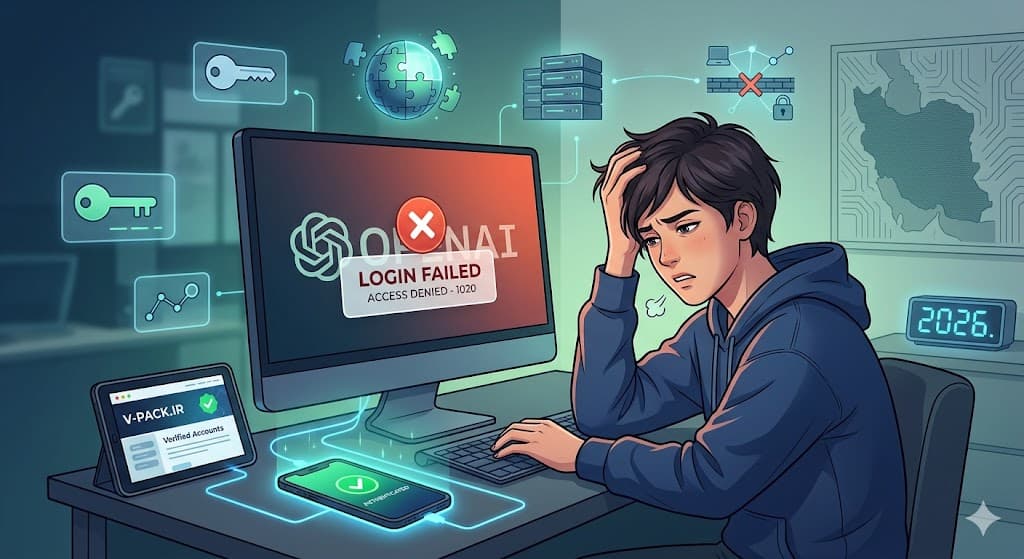 چرا اکانت OpenAI/ChatGPT لاگین نمی‌شود؟ (حل قطعی تمامی ارورهای ۲۰۲۶)