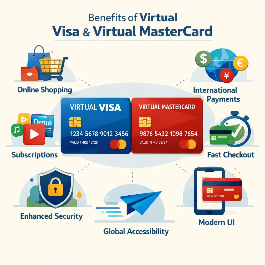 مقایسه مزایای ویزا کارت مجازی و مستر کارت
