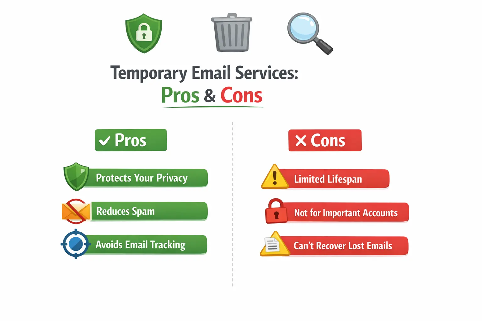 مقایسه انواع سرویسهای ایمیل موقت و کاربردها